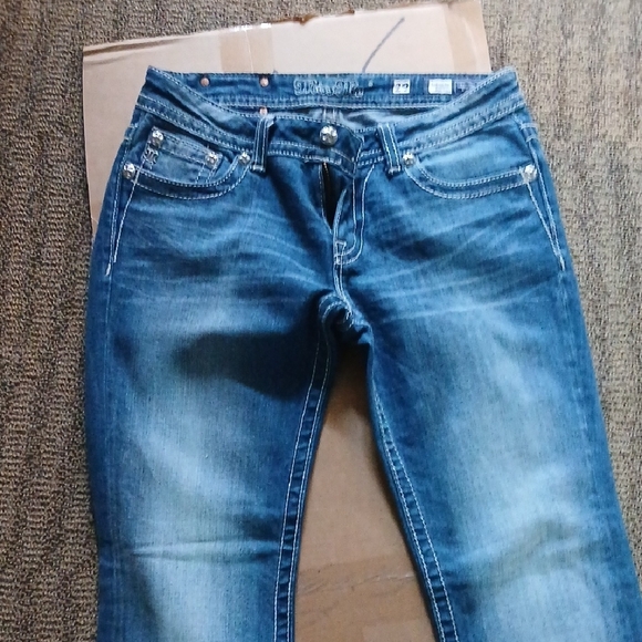 Miss Me Blue Jeans with Flag Design - Picture 2 of 3